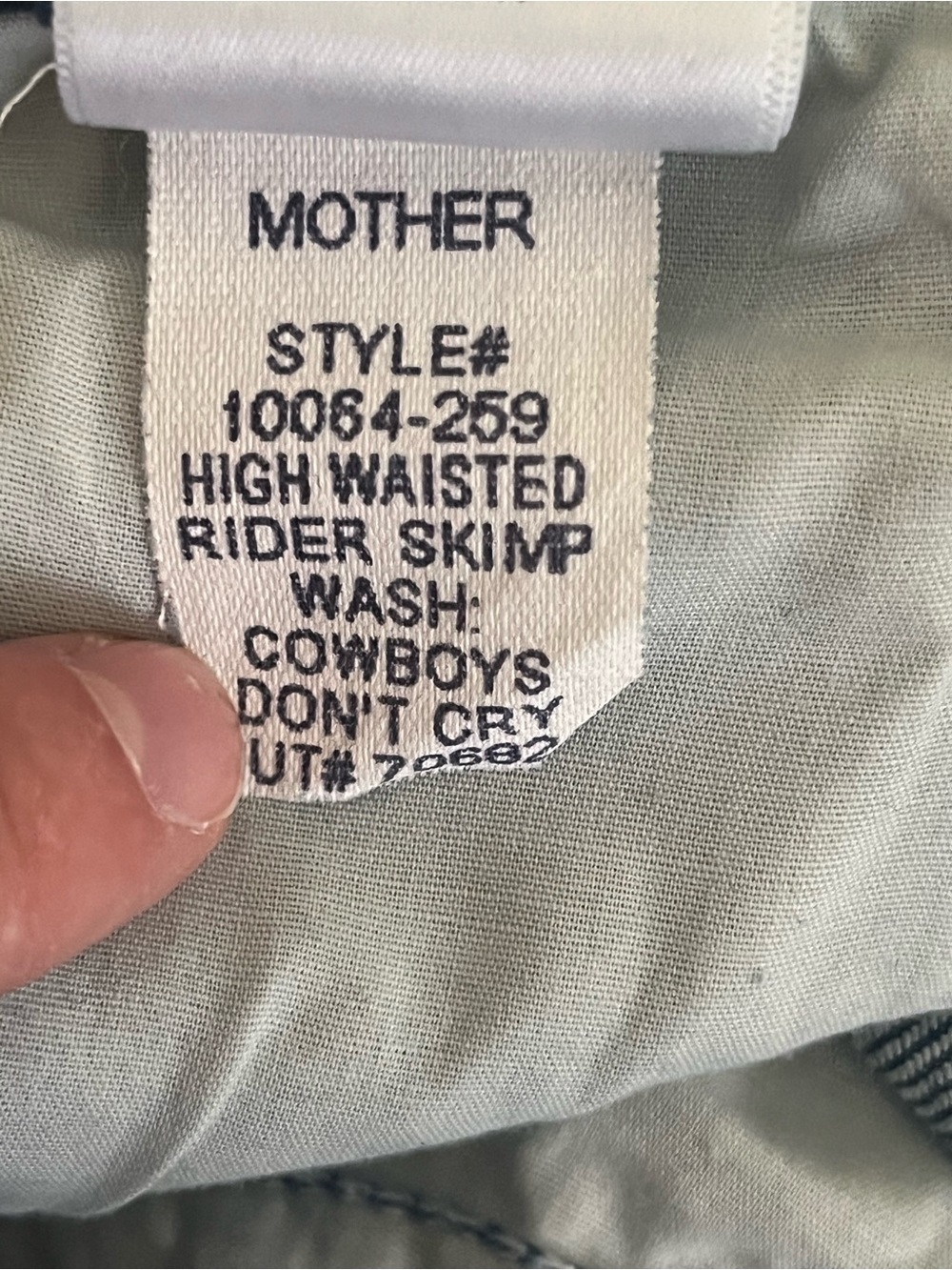 Mother Superior High Waisted Rider Skimp Jeans, Cowboys Don't Cry Size 28 Casual - Picture 8 of 10